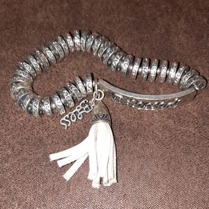 BOGO Blessed stretch bracelet with charm and tassel